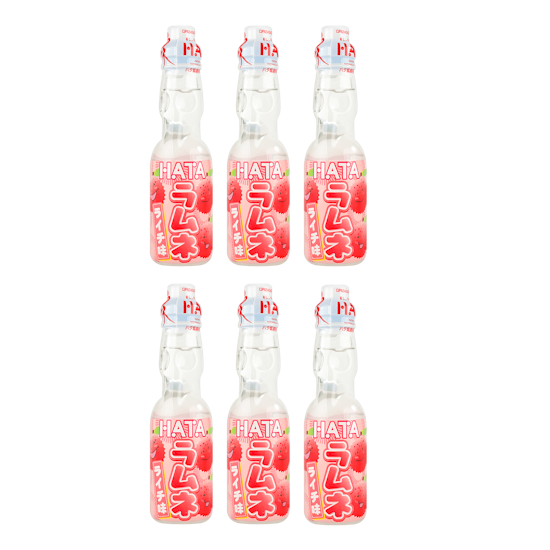 Hata Ramune Japanese Soda Lychee Flavor 6 Pack