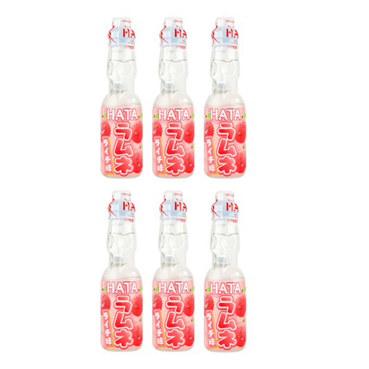 Hata Ramune Japanese Soda Lychee Flavor 6 Pack